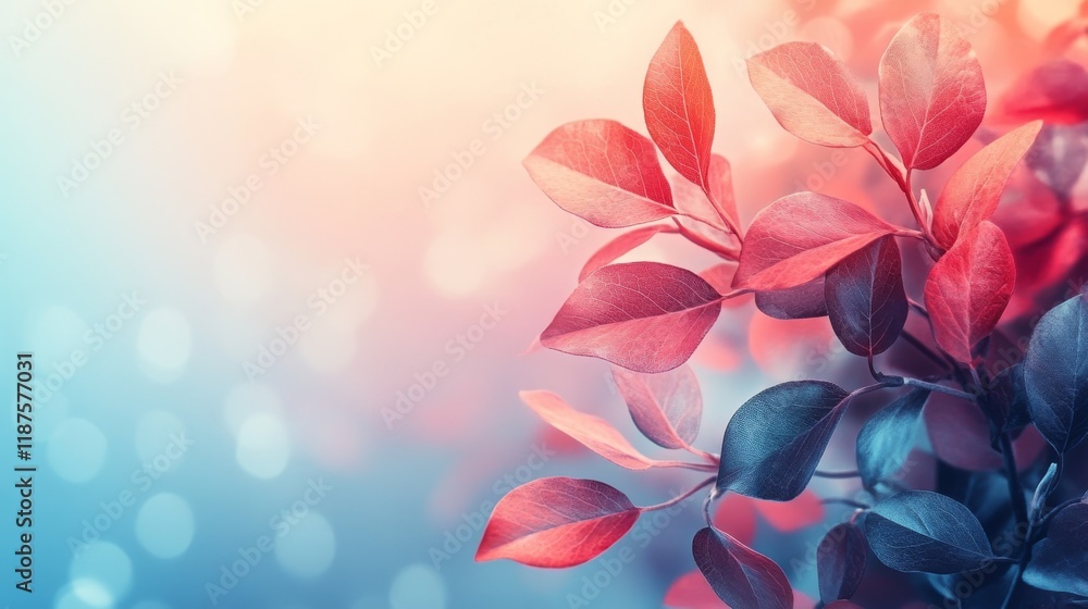 Enchanting Crimson and Midnight Leaves with a Dreamy Bokeh Background Capturing the Transition from Warmth to Coolness Enchanting Crimson and Midnight Leaves with a Dreamy Bokeh Background Capturing the Transition from Warmth to Coolness