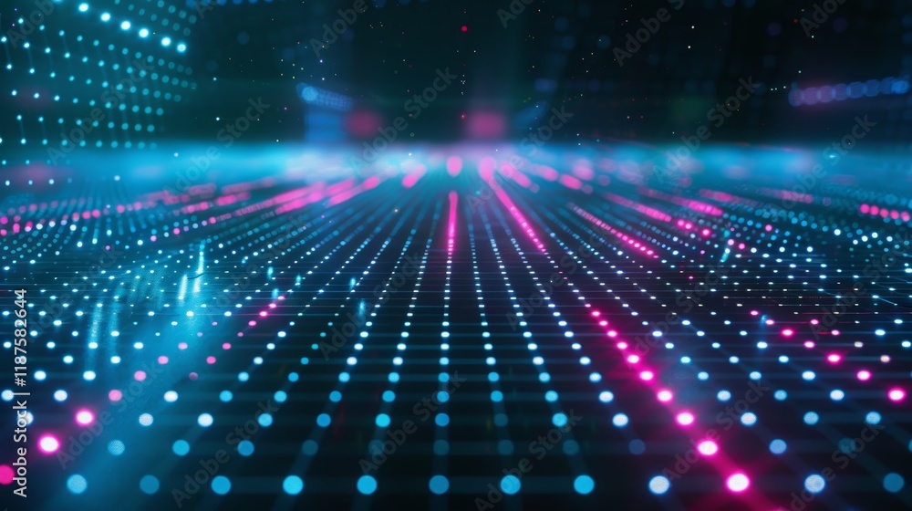 Obraz premium Abstract Digital Wallpaper, Data Stream, Cyberspace, Network, Technology Background
