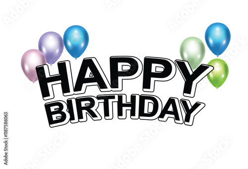 Wallpaper Mural Happy birthday vector transparent background. happy birthday text with stars Torontodigital.ca