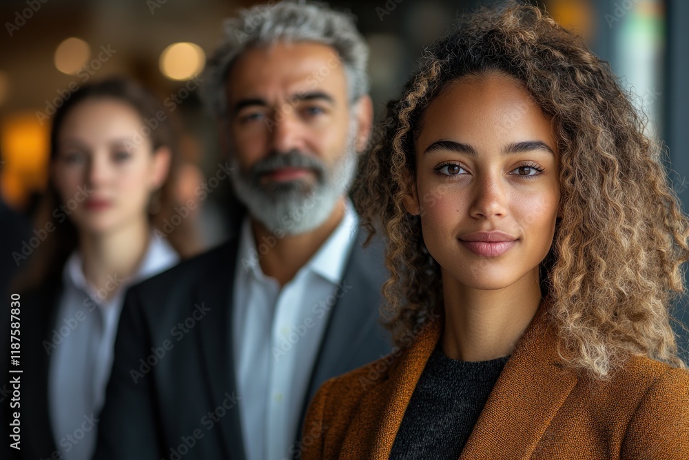 Happy diverse professionals collaborating in modern office smiling together showcasing teamwork and positive emotions Happy diverse professionals collaborating in modern office smiling together showcasing teamwork and positive emotions