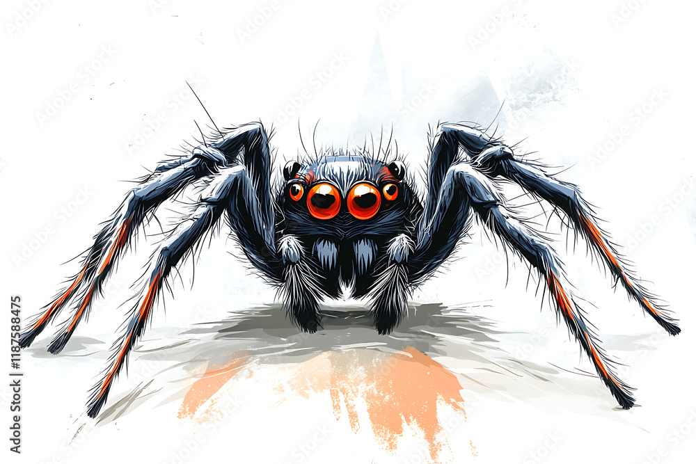 A colorful, stylized illustration of a spider with large eyes and vibrant details. A colorful, stylized illustration of a spider with large eyes and vibrant details.