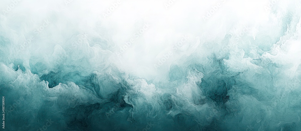 Obraz premium Teal cloud abstract art, website banner