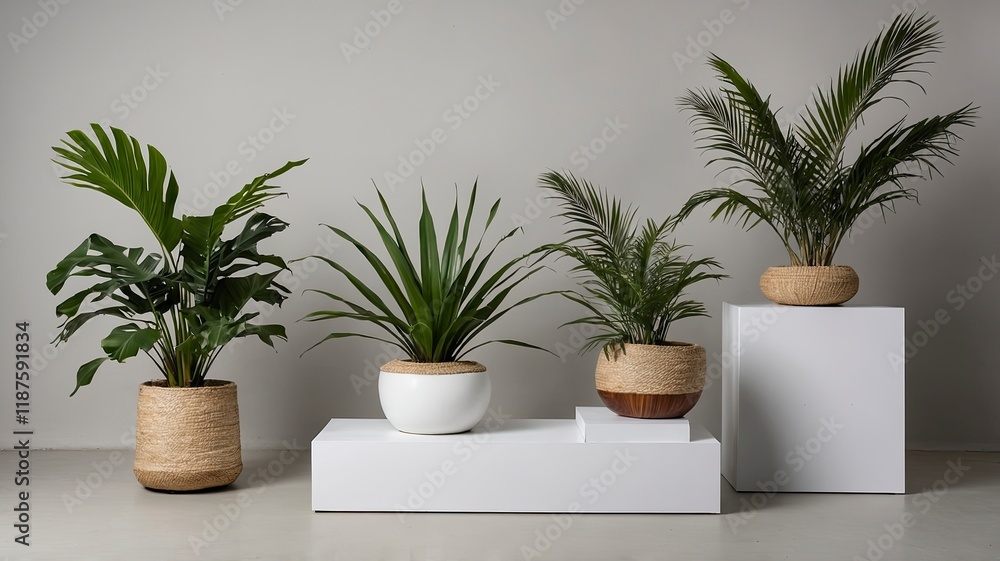 3D illustration Set of plants in pots Strelitzia palm and Dracaena
3D illustration Set of plants in pots Strelitzia palm and Dracaena