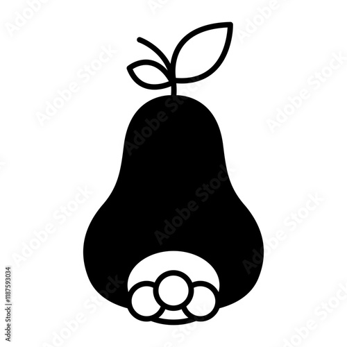 wax apple black icon