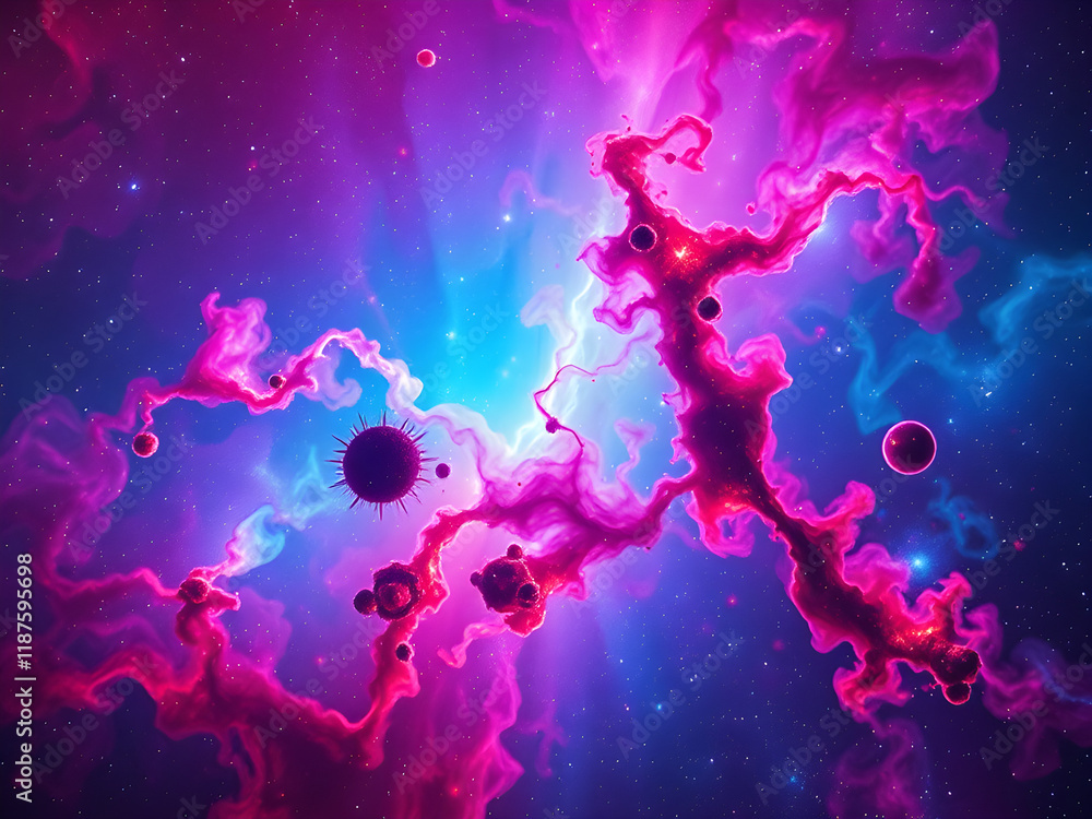 Naklejka premium colorful galaxy, space background