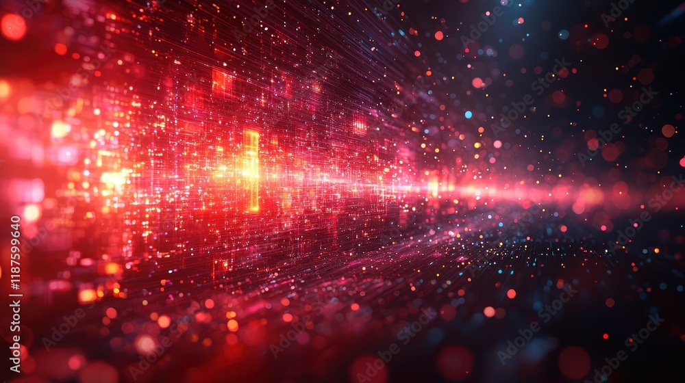 Obraz premium Abstract digital data visualization in vibrant colors.
