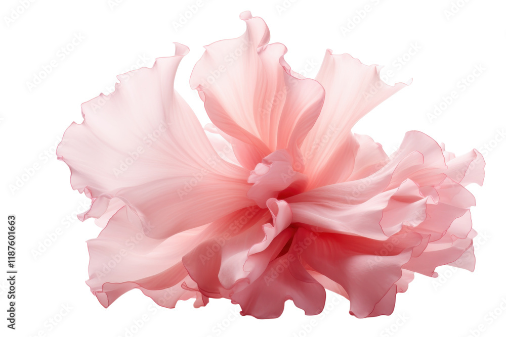 Delicate pink flower with soft petals displaying intricate texture and graceful form in minimalist setting Delicate pink flower with soft petals displaying intricate texture and graceful form in minimalist setting