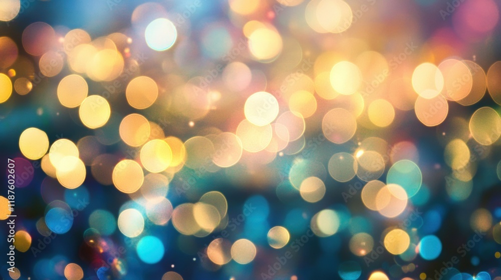 Obraz premium Vivid circles of light blend in a soft focus, creating an enchanting bokeh background perfect for various creative uses