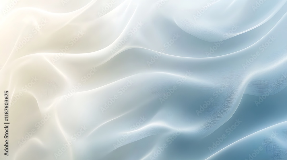 Fototapeta premium Abstract Soft Blue and White Fabric Drapes