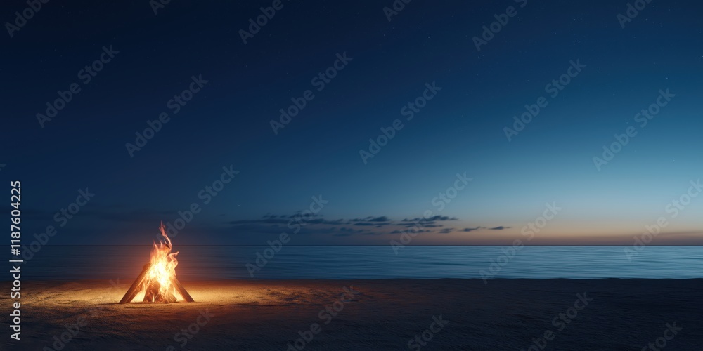 A mesmerizing image of a campfire illuminating the beach at night, with gentle waves in the background, creating a feeling of warmth, togetherness, and adventure under the stars. A mesmerizing image of a campfire illuminating the beach at night, with gentle waves in the background, creating a feeling of warmth, togetherness, and adventure under the stars.