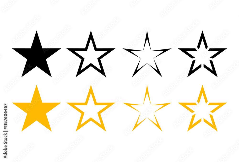 Star vector icons. Set of star symbols isolated. vector template Star vector icons. Set of star symbols isolated. vector template
