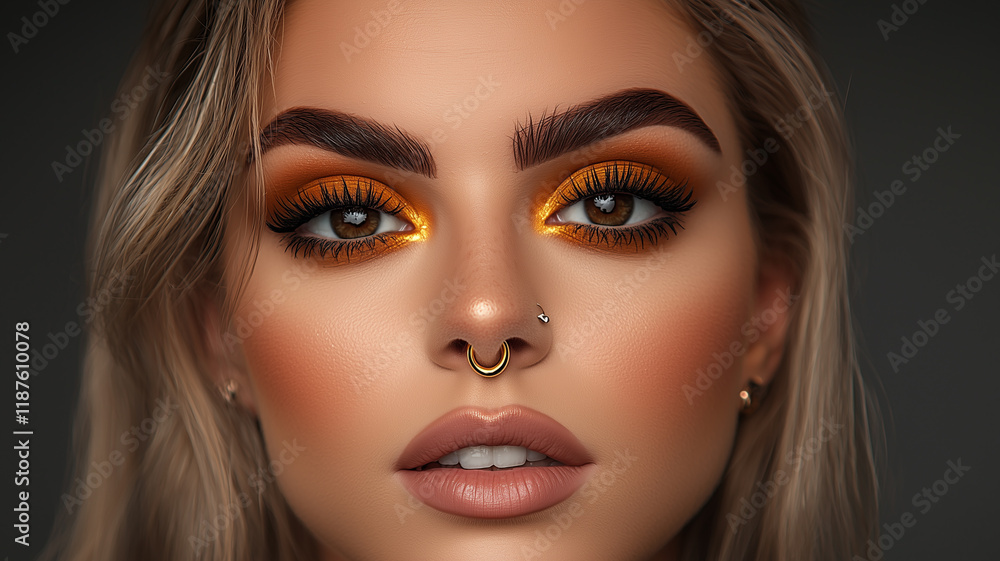 illustration portrait of young woman with big eyes and long eyelashes looking at camera
illustration portrait of young woman with big eyes and long eyelashes looking at camera