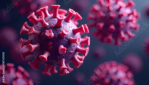 A macroscopic or microscopic view of the Human Metapneumovirus (hMPV), showcasing its structural details photo