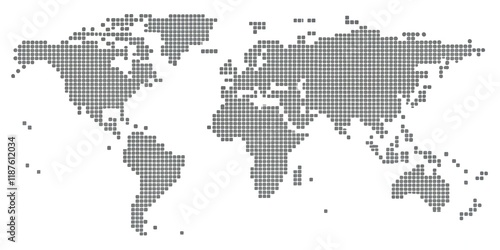 Wallpaper Mural Gray Dotted World Map Panoramic Background AI Photo Torontodigital.ca