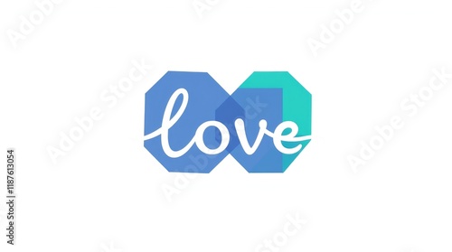 This visually striking love logo features a modern design using shades of blue to symbolize affection, making it suitable for Valentine's Day or expressions of love