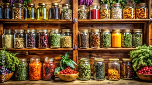 Wallpaper Mural Herbal Remedies, Shelf Display, Natural Products, Food Photography Torontodigital.ca