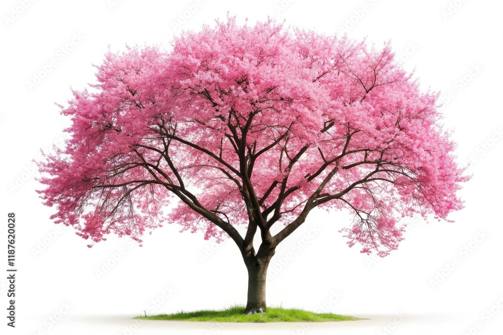 Fototapeta premium Isolated Sakura Cherry Tree Silhouette - AI Photo