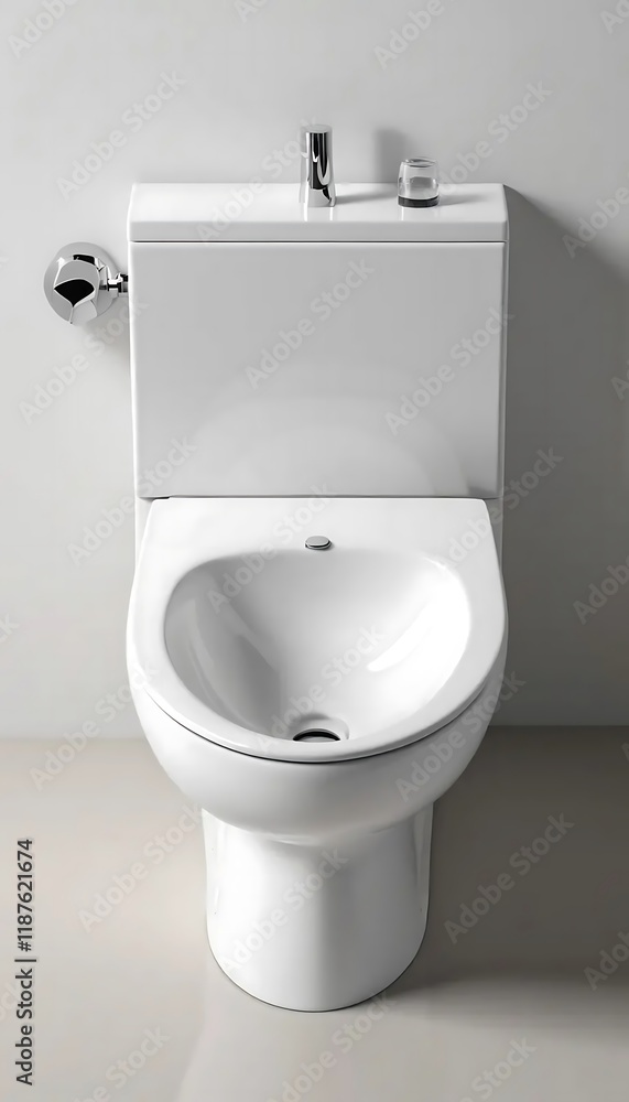 Fototapeta premium Sleek White Bidet Toilet: Modern Bathroom Design