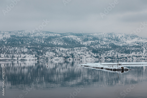 Winter in Downtown Kelowna Okanagan Lake