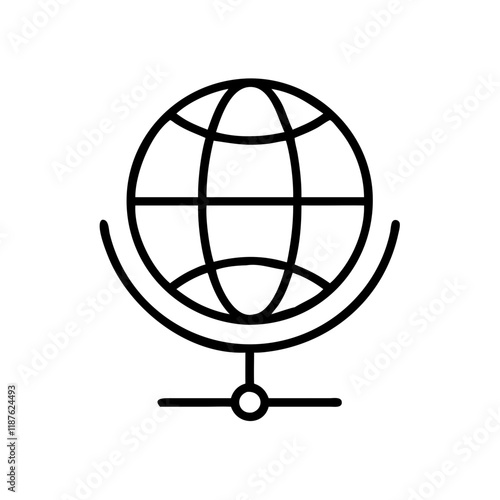 Globe icon in black outline style