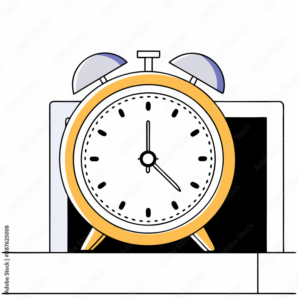 Obraz premium a yellow alarm clock