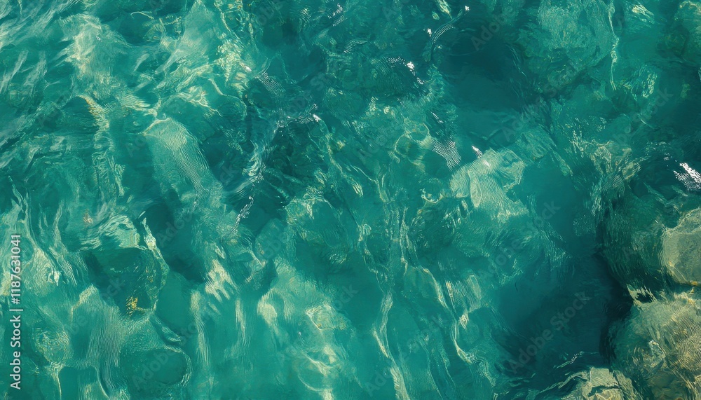 Fototapeta premium Teal Water Abstract Texture Background Scene