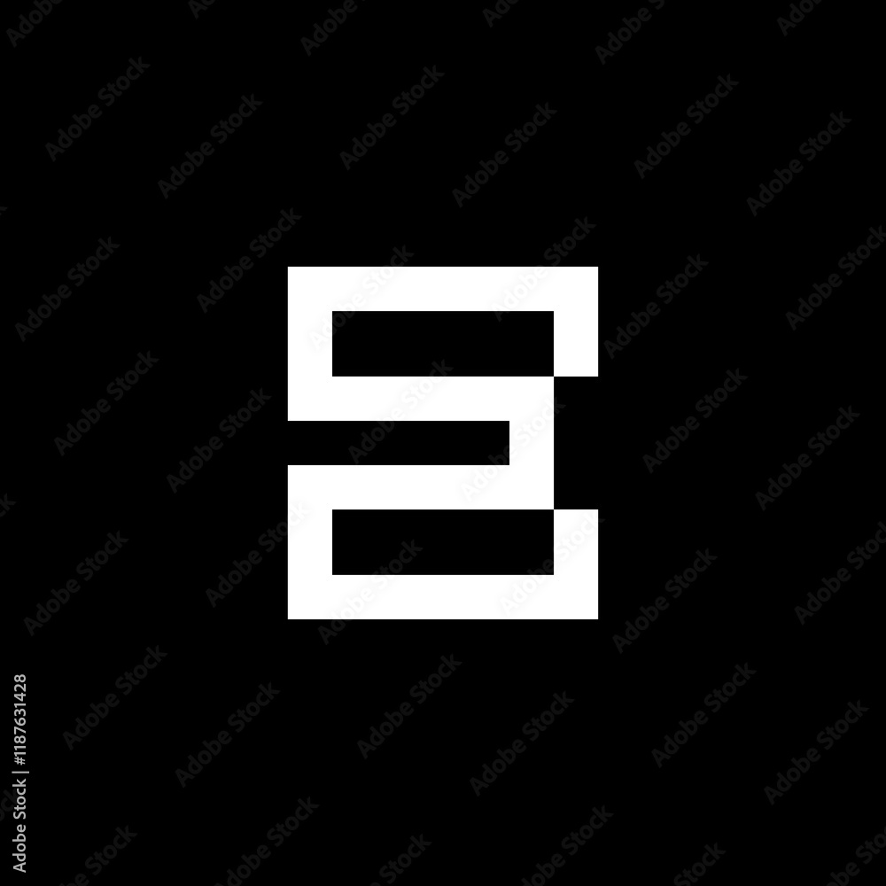 E logo made with thick lines. E logo made with thick lines.