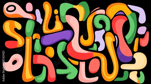 Colorful vector splashes form a decorative background pattern