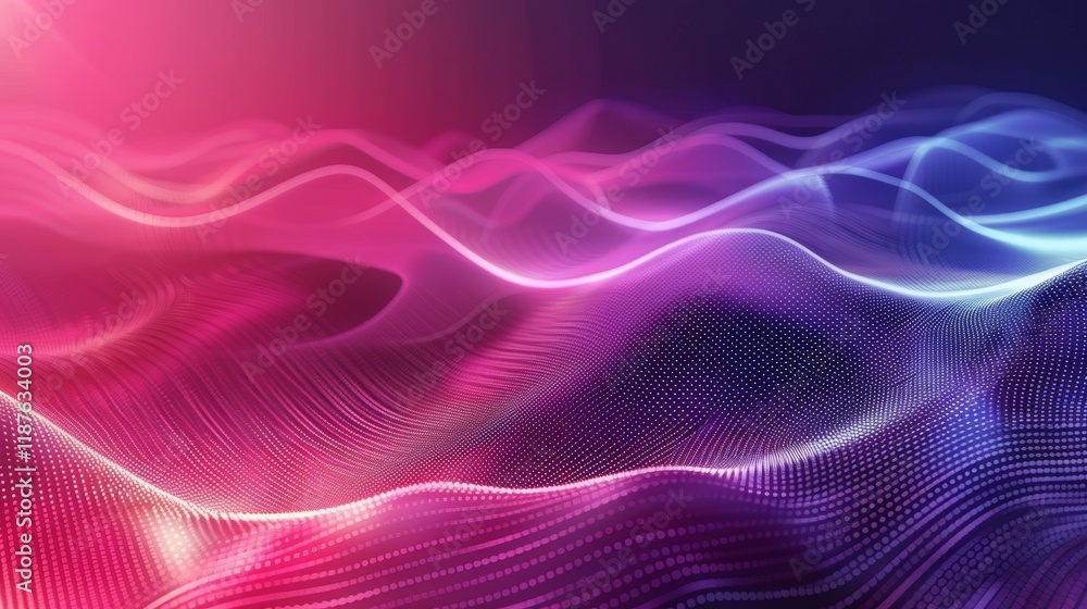 Fototapeta premium Abstract Pink Purple Neon Wave Wallpaper