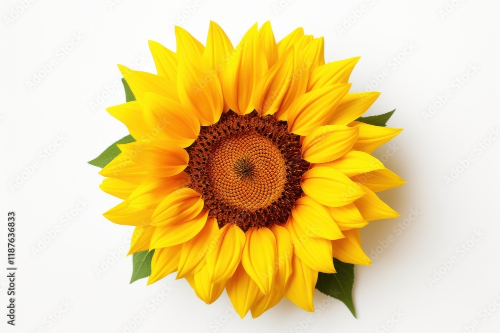 Fototapeta premium Vibrant sunflower blooming with bright yellow petals in a natural setting during a sunny day