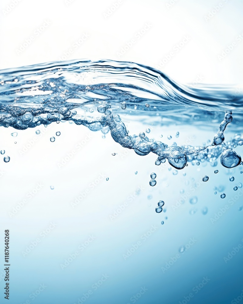 Blue Water Waves Bubbles Flowing Refreshing Blue Water Waves Bubbles Flowing Refreshing