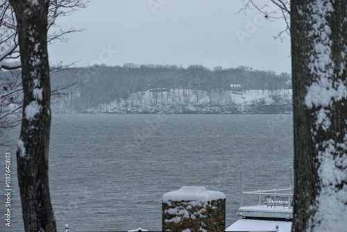 winter landscape with lake