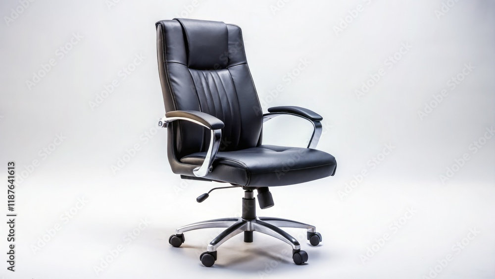 Minimalist Black Office Chair on White Background - AI Photo Minimalist Black Office Chair on White Background - AI Photo