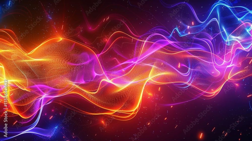 Fototapeta premium Abstract Colorful Energy Wave Wallpaper