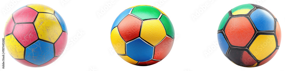 Colorful spots ball isolated on transparent background, Set of Colorful spots ball isolated on transparent background, Set of