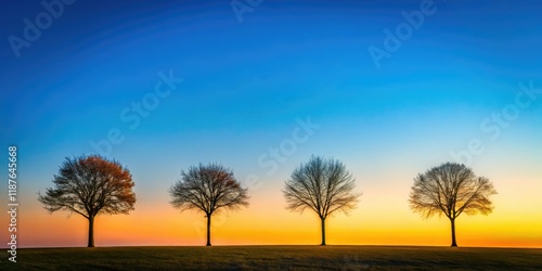 Minimalist Silhouette Tree Set - AI Photography