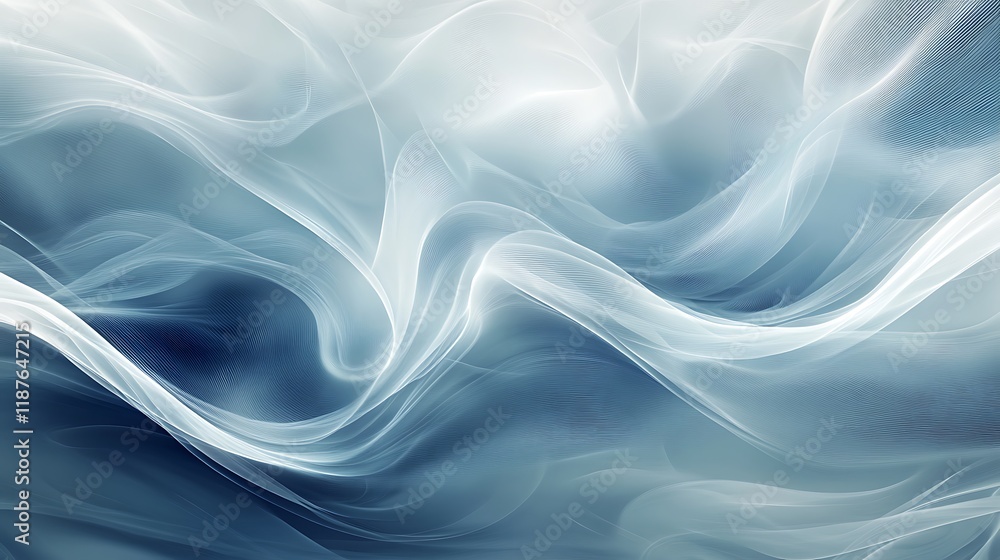 Fototapeta premium Flowing silk abstract digital art soft textures calm environment