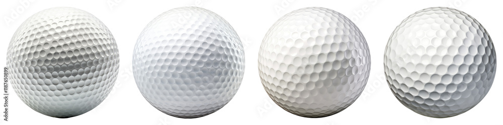 Golf ball isolated on transparent background, Set of Golf ball isolated on transparent background, Set of