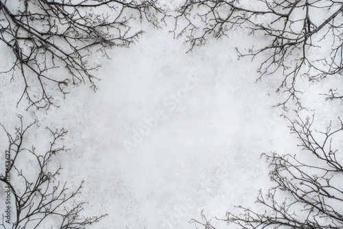 Wallpaper Mural Bare Branches Frame White Textured Wall Torontodigital.ca