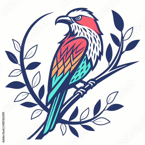 symbol bird logo colorful style design animal