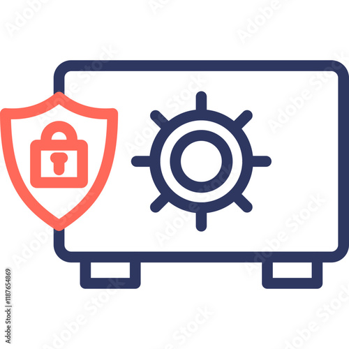 Safe line color icon