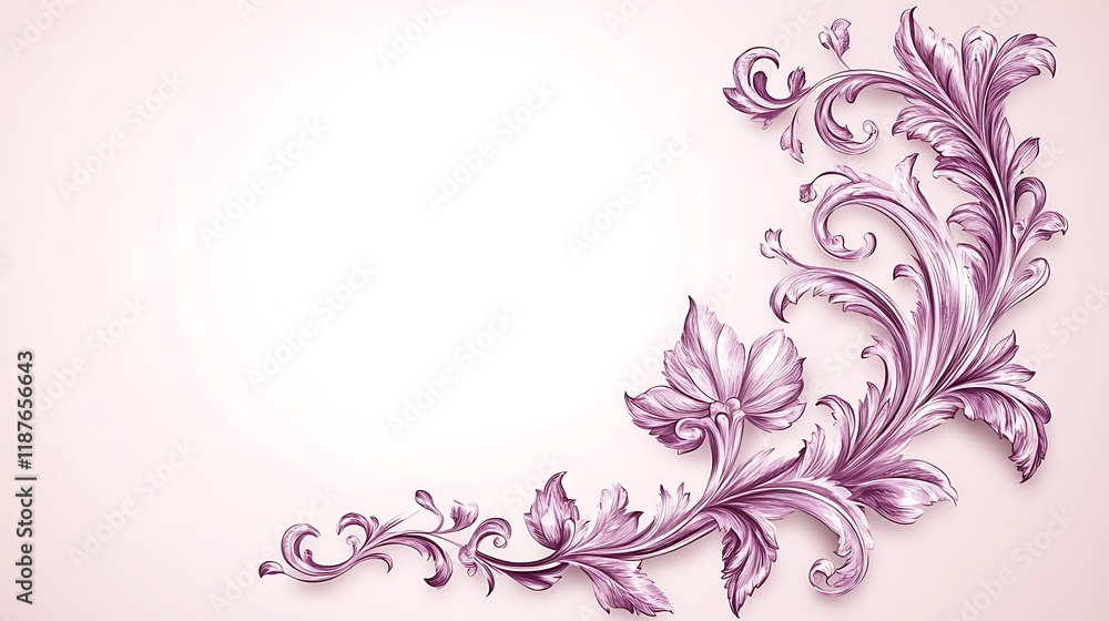 Elegant Purple Floral Design Corner Ornament Elegant Purple Floral Design Corner Ornament