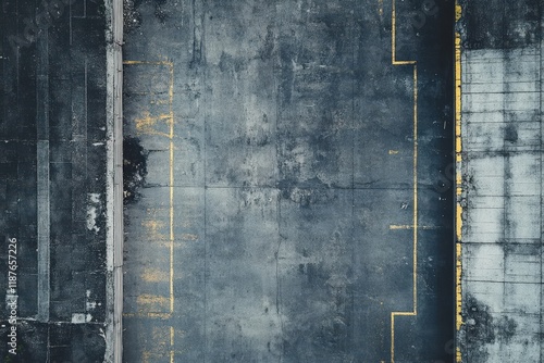 Aerial View of a Weathered Asphalt Parking Lot photo