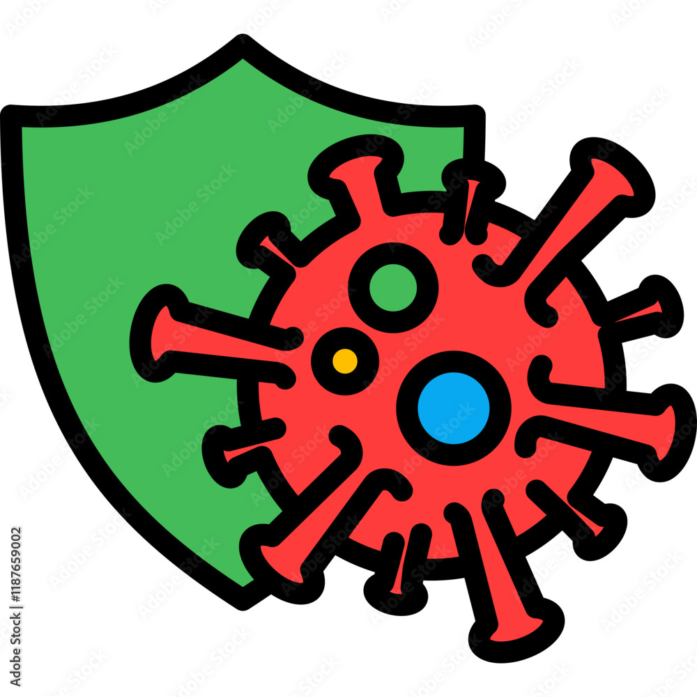 Fototapeta premium Shield lineal color icon
