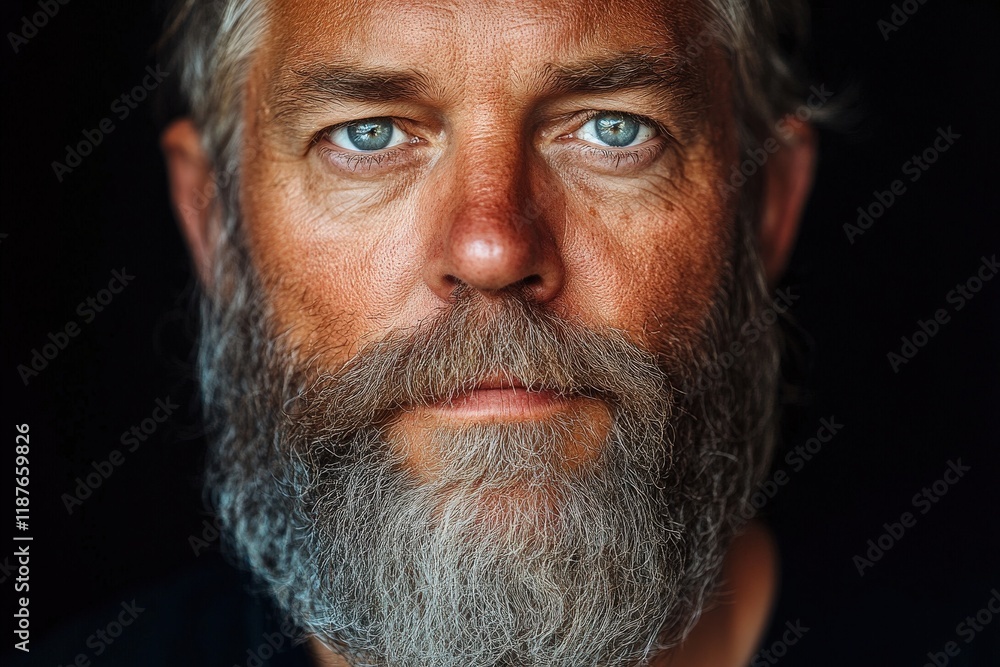 Mature caucasian male with gray beard and deep blue eyes Mature caucasian male with gray beard and deep blue eyes