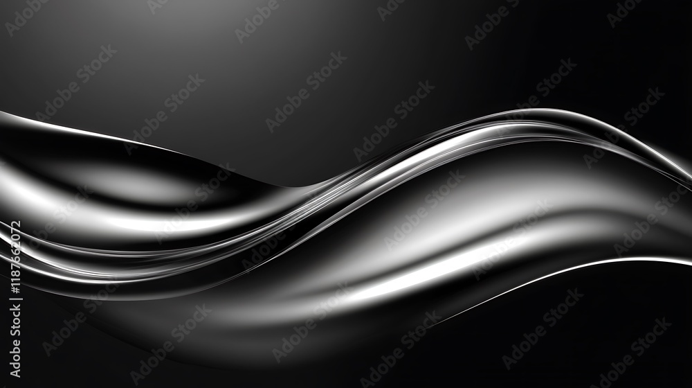 Fototapeta premium Abstract Black and White Wavy Design
