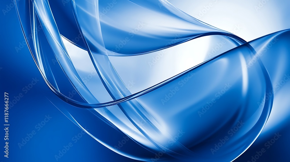 Naklejka premium Abstract Blue Swirling Liquid Design Artwork