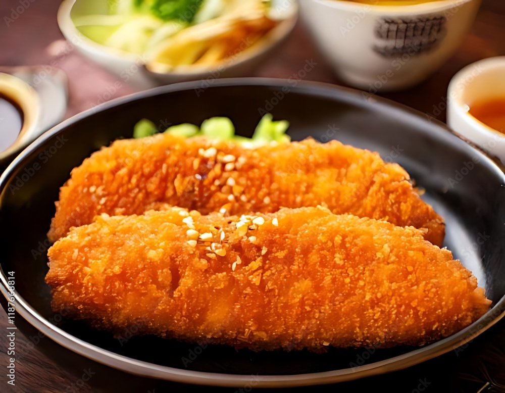 Gyukatsu, breaded and deep-fried meat cutlets, is a delicious Japanese dish.