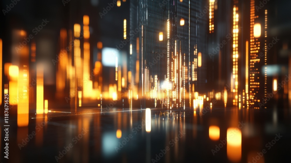 Fototapeta premium Digital Display Board Featuring Price Index in a High-Tech Office Setting with a Medium Focus and Neutral Lighting for Modern Business Environments