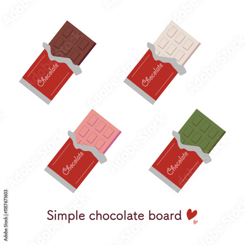 シンプルかわいい包み紙付き板チョコアイコンセット